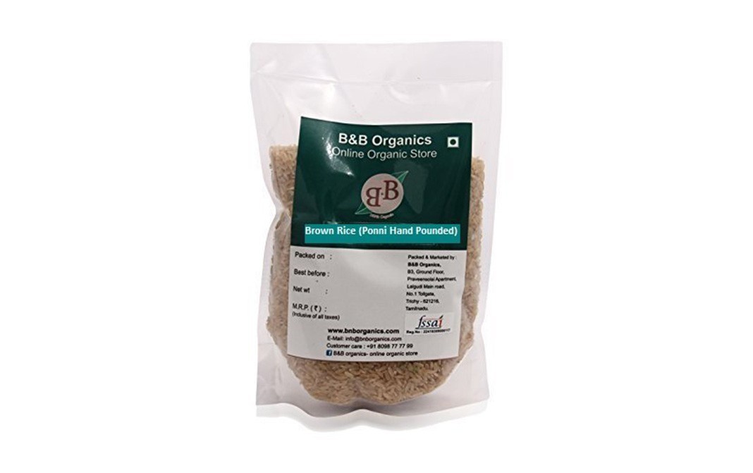 B&B Organics Brown Rice (Ponni Hand Pounded)    Pack  15 kilogram